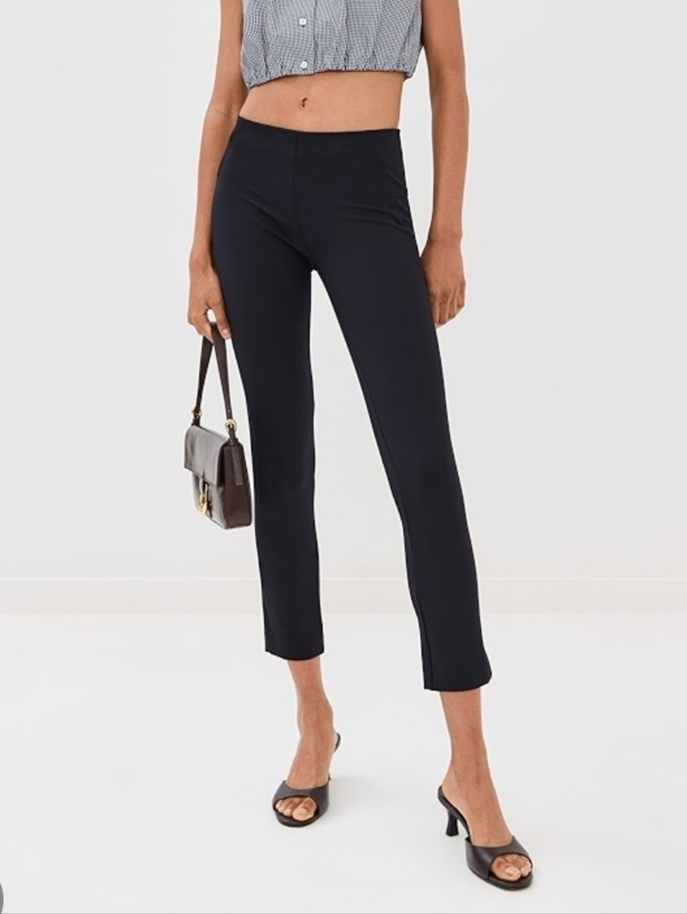 ​Veronica Beard Scuba Slim Fit Zip Back Pants Black Size 4 High Rise Tapered